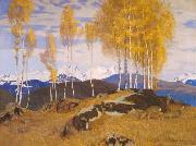 Adrian Scott Stokes Autumn in the Mountains USA oil painting artist